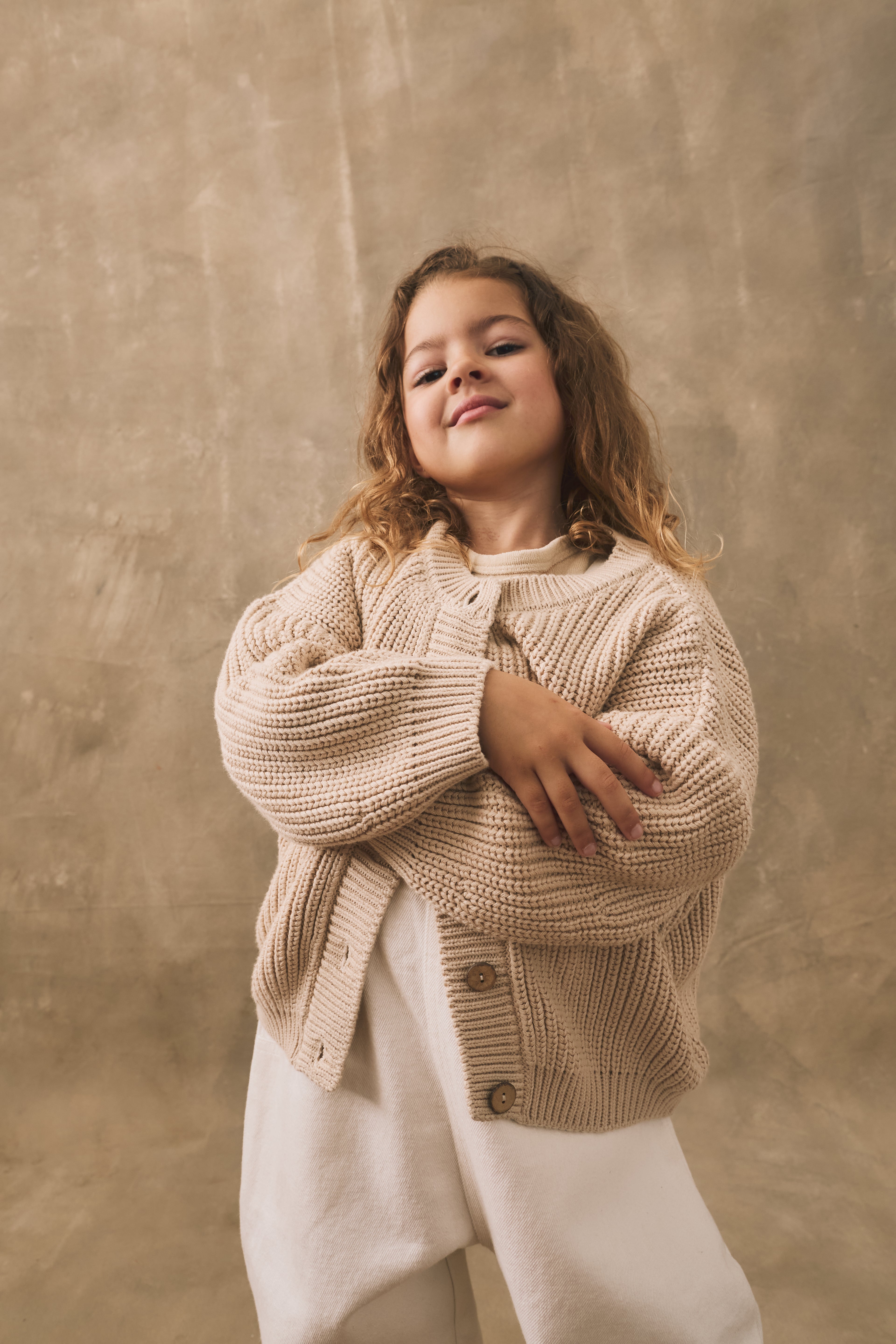 Organic cotton cardigan(oat)/002 The Cozy Rib Cardigan | Bone \u2013 Everlane
