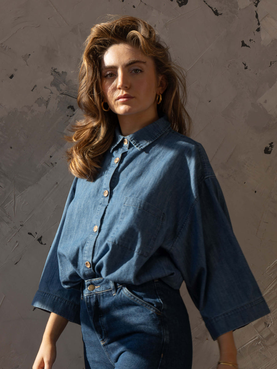 Chambray Denim Shirt For Women The Simple Folk Chambray Denim Shirt For Women The Simple Folk