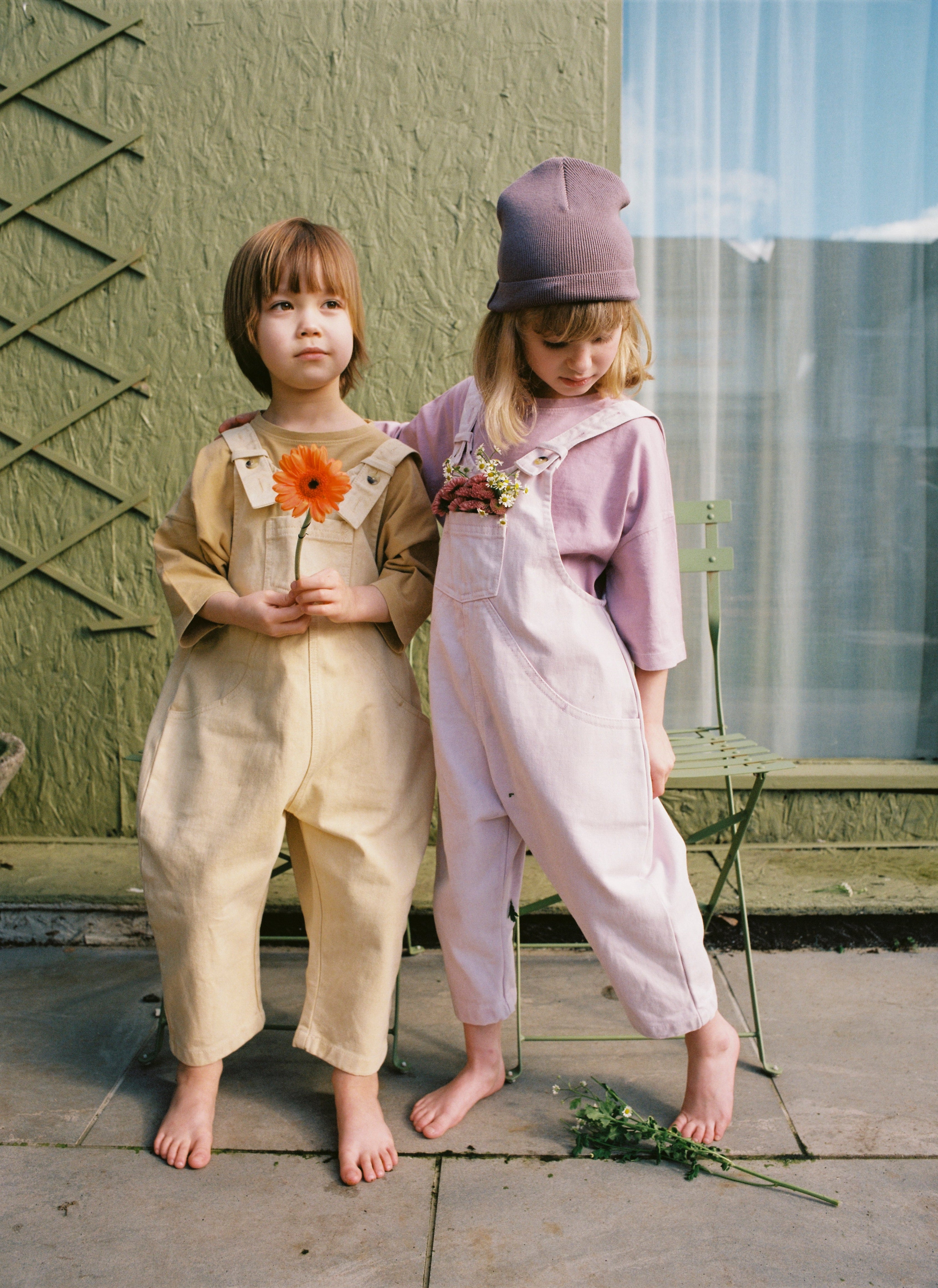 The Oversized Denim Dungaree Kids | Mineral Dyed