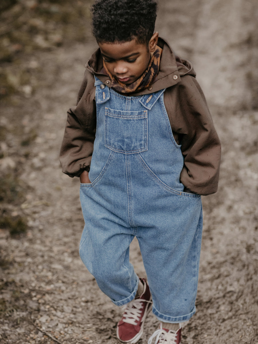 Over 40 Fashion Blog: Classic Denim Dungarees and Patterned Bow