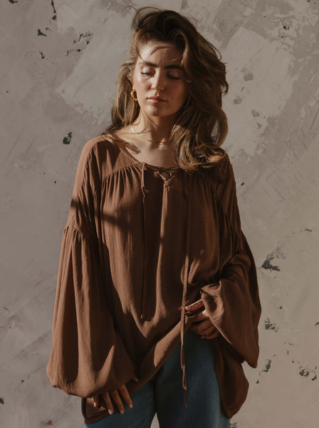 The Boheme Lace-Up Top for Women | The Simple Folk