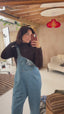 The Oversized Denim Dungaree -  Women's