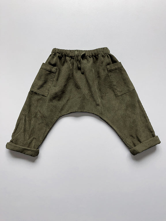 Rick Owens ANTHEM khaki drop crotch trousers with front ties — spring 2011  - V A N II T A S