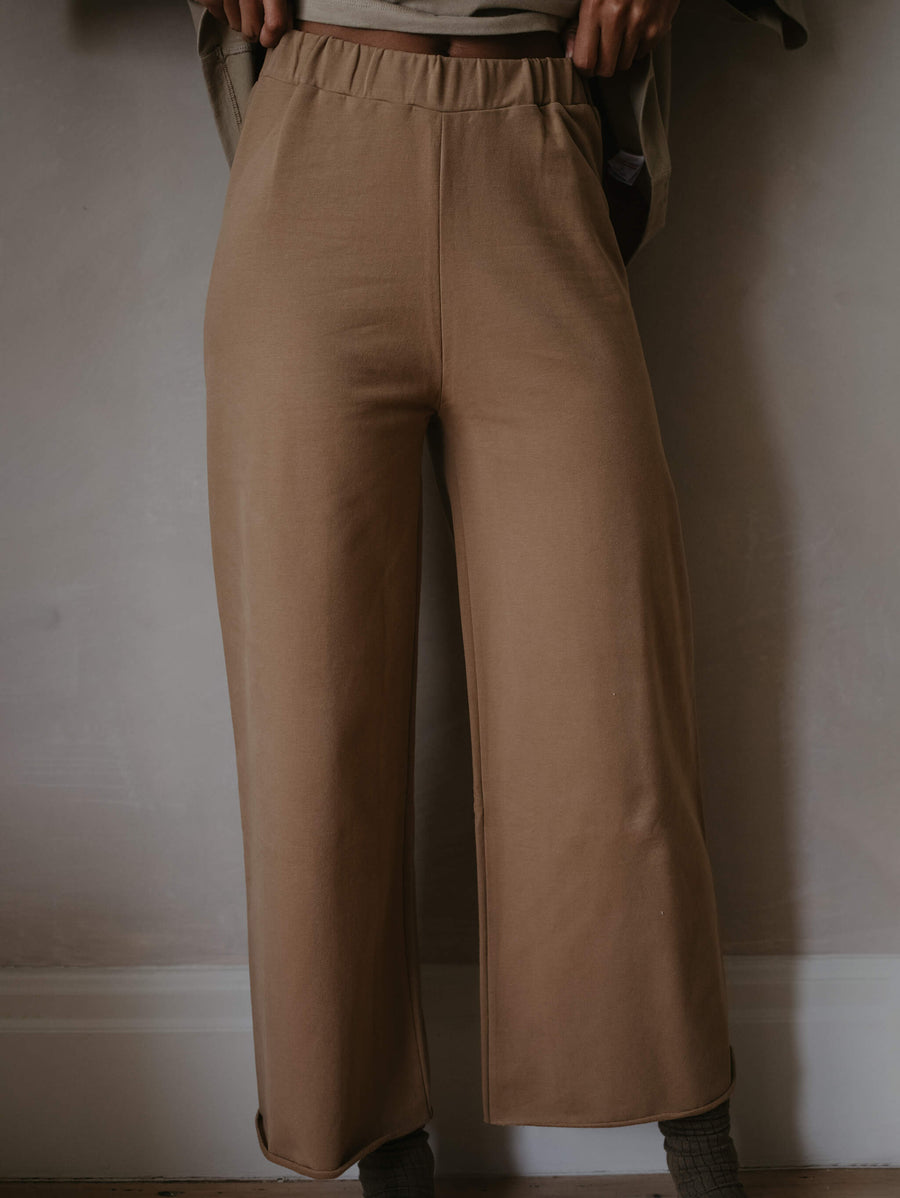 Fleece Lined Elastic Waist Pants, Casual Wide Leg Pants For Fall & Winter,  Women's Clothing