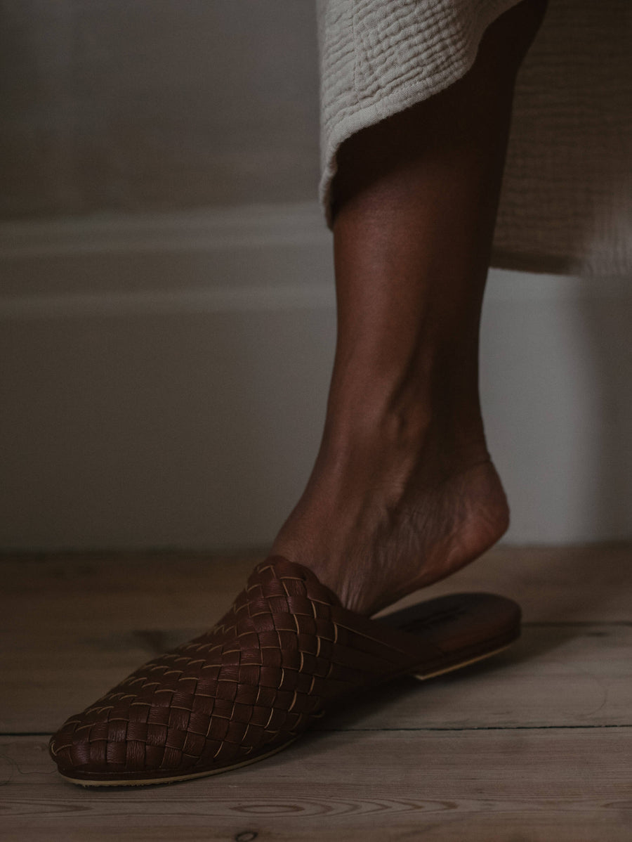 Women's Woven Leather Mules