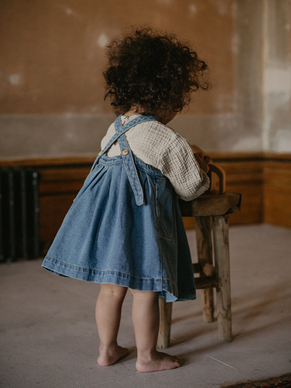 The Oversized Denim Pinafore - Light Denim / 2-3 Years The Oversized Denim Pinafore - Light Denim / 2-3 Years